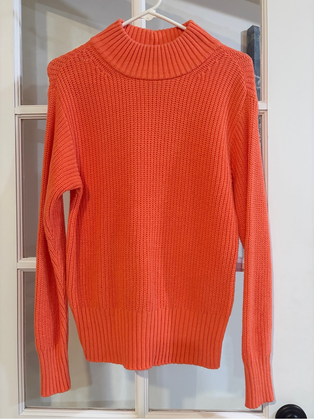 St. John’s Bay Coral Cable Knit Mock Neck Sweater Women’s Pullover Preppy Cozy